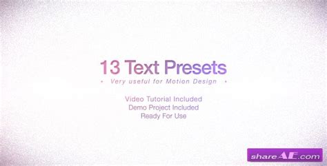 Text Presets Pack After Effects Project Videohive Free After