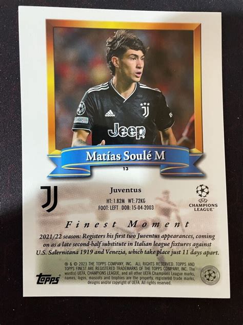 Topps Finest Flashbacks Uefa Jumbo Box Topper Matias Soule