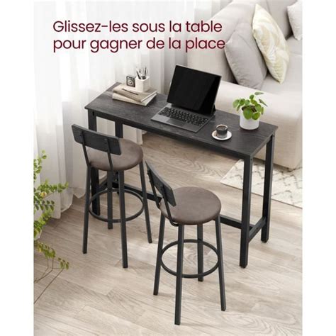 Tabouret de Bar VASAGLE Lot de 4 Assise 75 5 cm Rembourré