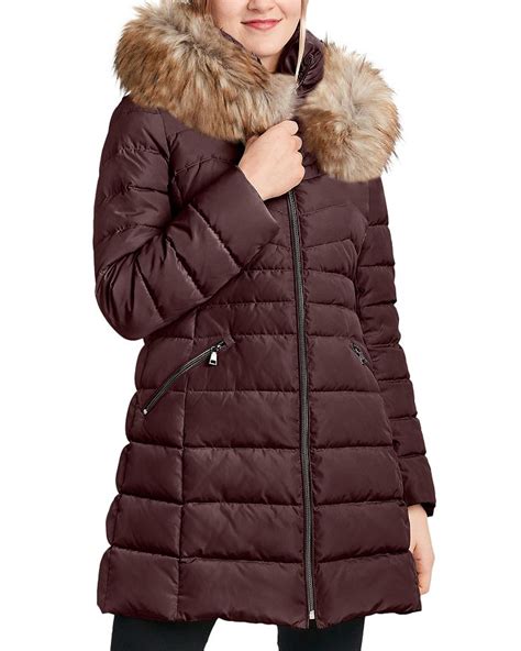 Laundry By Shelli Segal Faux Fur Trim Hooded Puffer Coat Bloomingdales