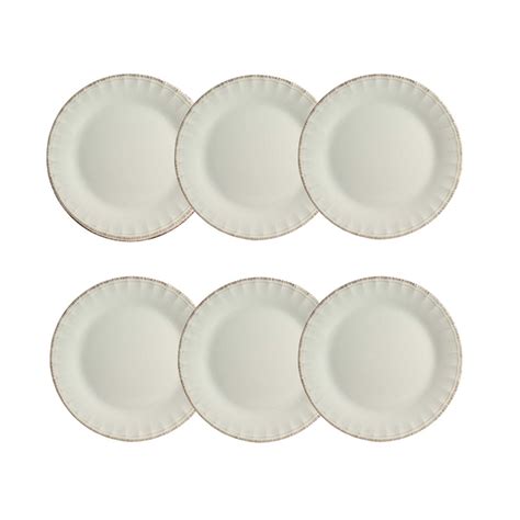 Novastyl Lot Assiettes Desserts Feston Cm En Gres Beige