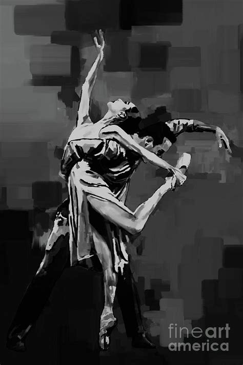 Ballet Couple Dance Black And White Painting By Gull G Fine Art America