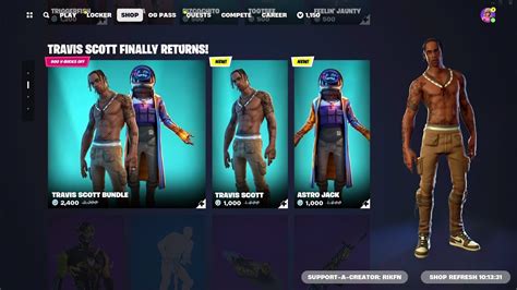 La Skin De Travis Scott Y Las Exclusivas Regresan A Fortnite Youtube