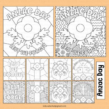 Anzac Day Coloring Pages Activities Agamograph Math Craft Poppy