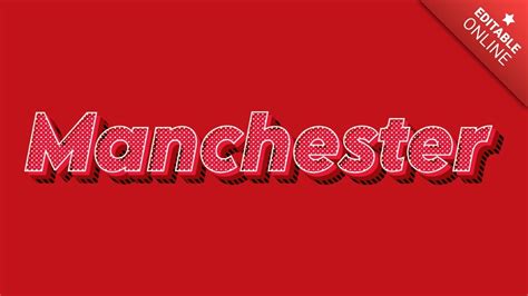 Manchester Pop Art Rojo D Efecto Generador De Efectos De Texto