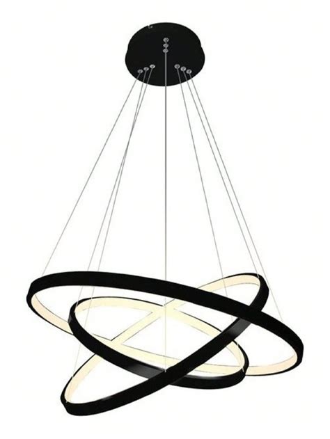 Lustre Led Moderno Pendente Arcos An Is Luxo W Aro Preto Nel