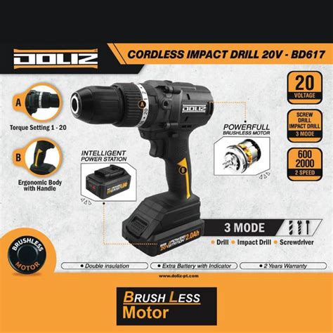 Jual Cordless Impact Drill Brushless Doliz Bd Mesin Bor Tembok