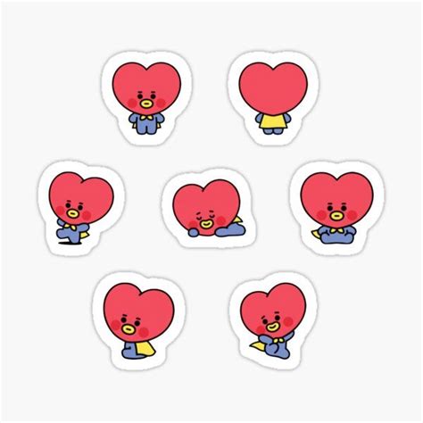 Bts Tinytan Characters Ot Set Sticker By Cypher Mp Redbubble In