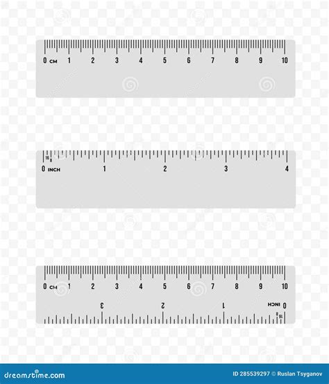 Set Of Ruler Scale Cm And Inch Vector Design Inch And Centimeter