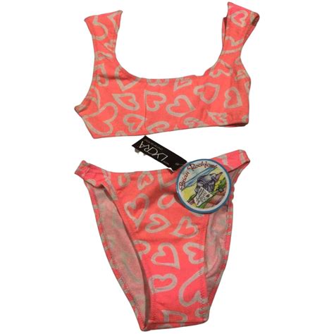 BNWT 1980s Vintage Brian Rochford Womens Pink White Bikini Size 8 Made In Australia RARE FIND S