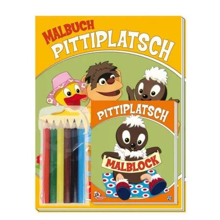 Trötsch Malbuch Pittiplatsch mit Buntstiften duo shop de