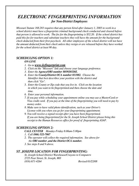 Fillable Online ELECTRONIC FINGERPRINTING INFORMATION Fax Email Print