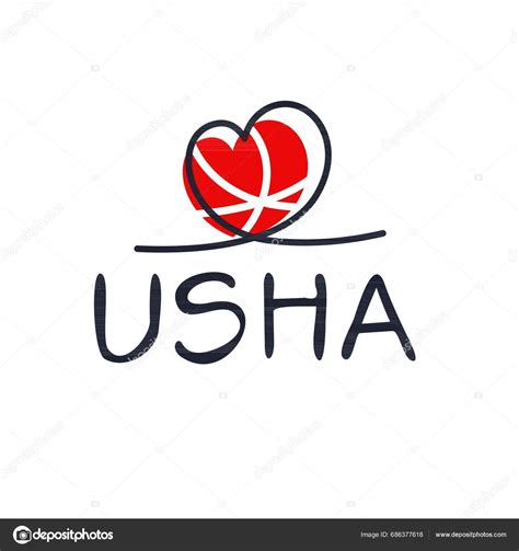 Usha Calligraphy Name Vector Illustration Stock Vector by ...