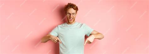 Premium Photo Handsome Caucasian Man With Red Messy Hair And Glasses