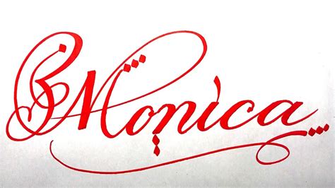 Monica Name Signature Calligraphy Status How To Write With Cut Maker