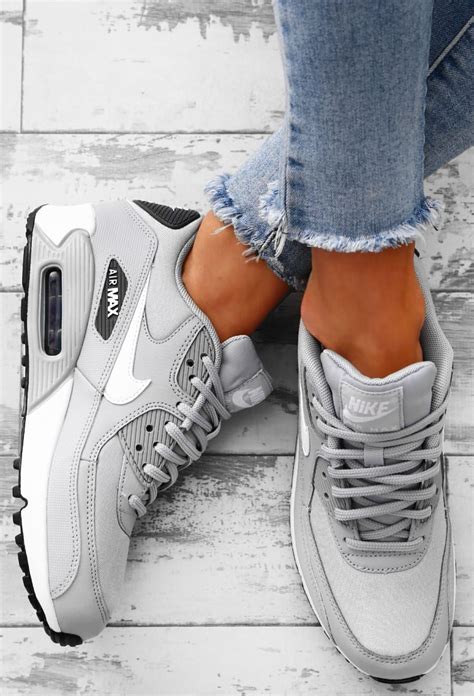 Nike Air Max 90 Grey Trainers White Sneakers Women Trending Shoes