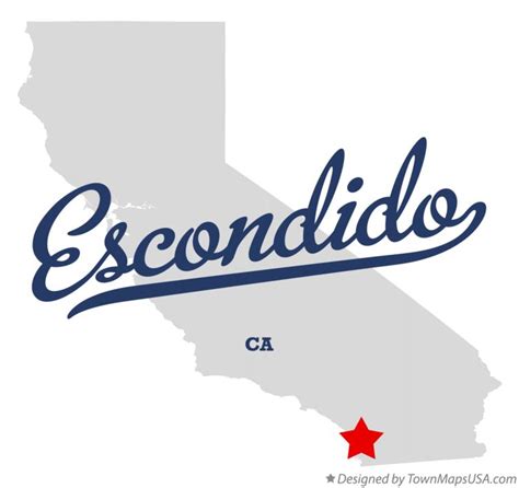 Map of Escondido, CA, California