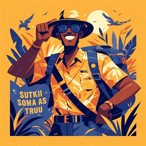 South African Man in Safari Guide Uniform on Tour | Premium AI