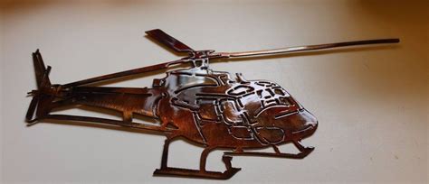 Astar Helicopter Detailed Metal Wall Decor Sculptures And Figurines