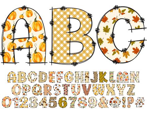 Fall Autumn Clipart Alphabet PNG Doodle Alphabet Clip Art - Etsy ...