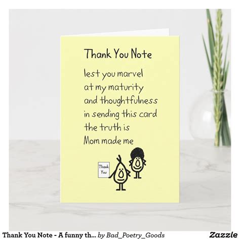 Thank You Note A Funny Thank You Poem Thank You Poems Funny Thank