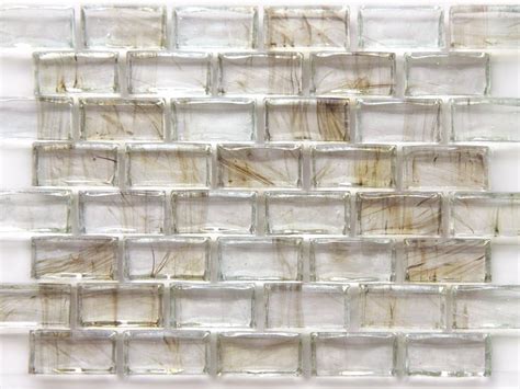 Mirabelle Collection Glass Tile Smoky Brown Brick Pattern