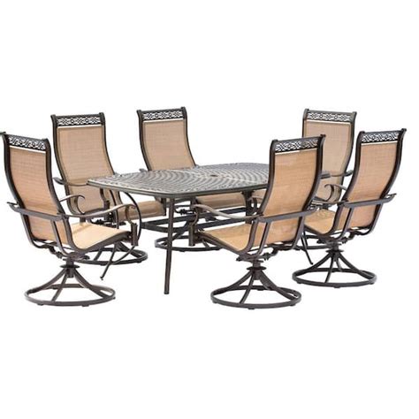 Cambridge Legacy 7 Piece Outdoor Dining Set With Six Swivel Rockers And A Large Cast Top Dining