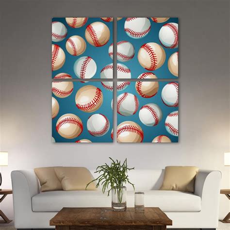 Ownta Baseball Pattern Pc Canvas Wall Art Paintings For Living Room