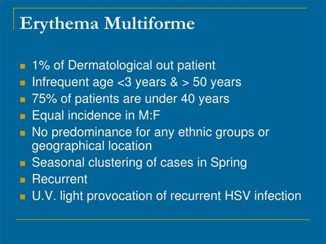 Ppt Erythema Multiforme And Stevens Johnson Syndrome Sjs Toxic