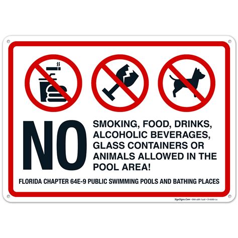 Florida Chapter 64E-9 Public Swimming Pools And Bathing Places Sign