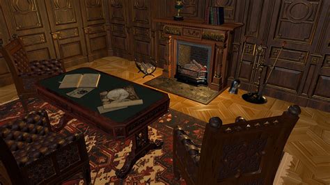 Victorian living room with fireplace - deep3dsea