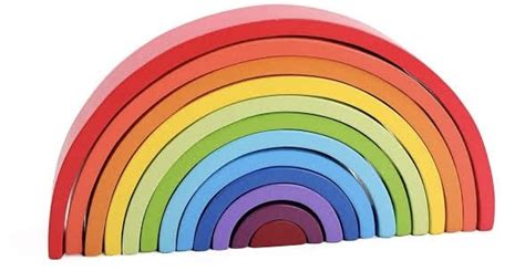 Montessori For Baby 12 PCs Wooden Rainbow Stacker Extra Large 12 PCs