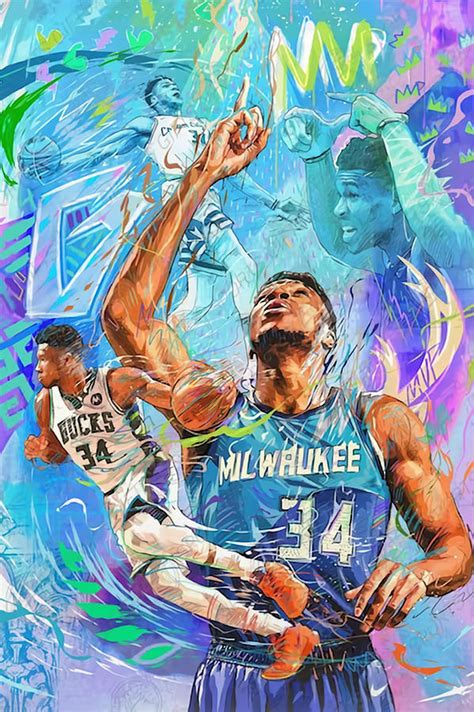 Giannis Antetokounmpo Basketball Digital Art By Matthew Hayward Fine Art America