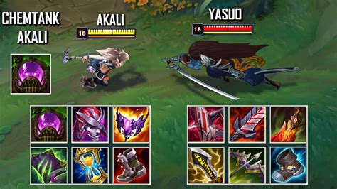 Chemtank Akali Vs Yasuo Full Build Fights And League Of Legends Gameign