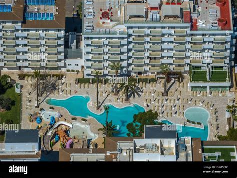 Aerial View Hotel Complex Iberostar Alcudia Park Empty Deck Chairs