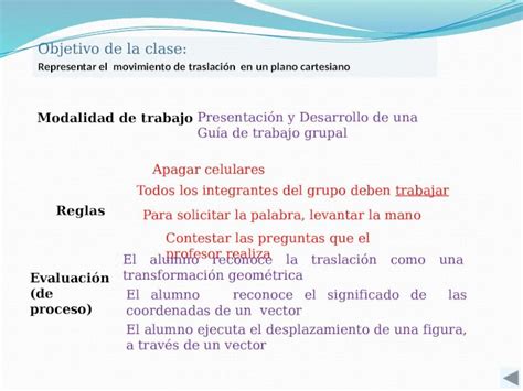 Pptx Objetivo De La Clase Representar El Movimiento De Traslaci N En