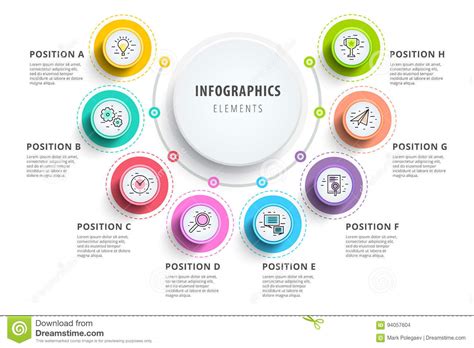 För Momentprocess För Affär 8 Infographics För Diagram Med