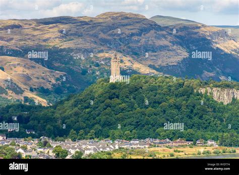 The Wallace Monument and the Ochil Hills from Stirling Castle, Stirlingshire, Scotland, UK Stock ...