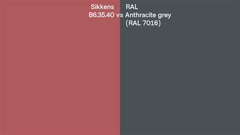 Sikkens B63540 Vs Ral Anthracite Grey Ral 7016 Side By Side Comparison