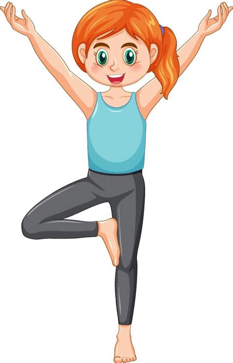 A girl doing yoga cartoon character 11491009 Vector Art at Vecteezy