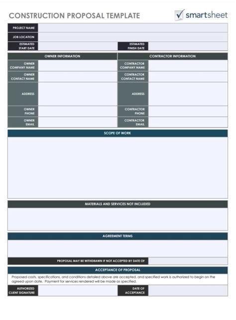 Construction Proposal Template | Free Word Templates