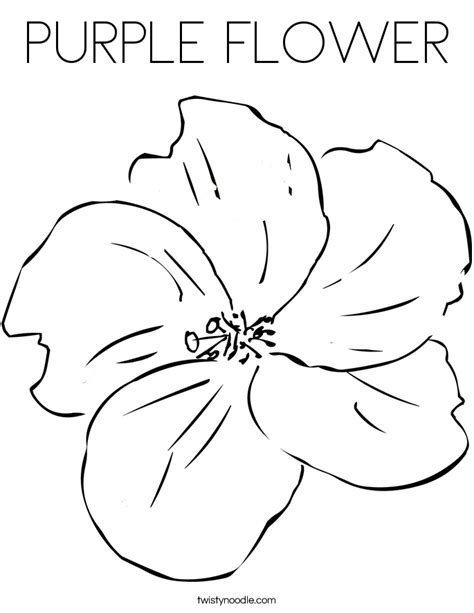 Purple Flower Coloring Page Twisty Noodle