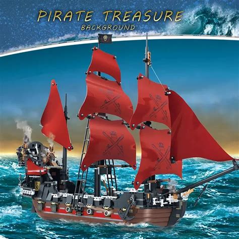 City Of The Caribbean Pirates Ships Building Blocks Diy 4195 Queen Anne