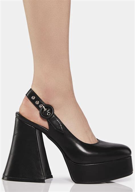 Lamoda Vegan Leather Platform Heels Black Dolls Kill