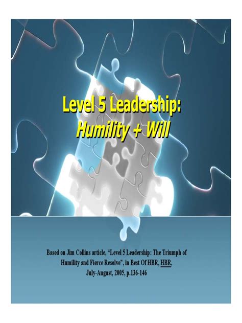 Level 5 Leadership by Jim Collins.pdf | Leadership | Leadership & Mentoring