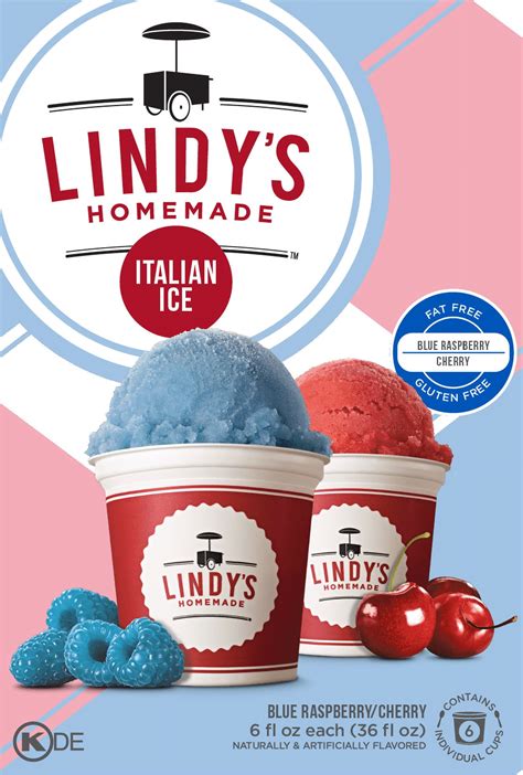 Lindys Homemade Blue Raspberrycherry Gluten Free Italian Ice 6 Fl Oz