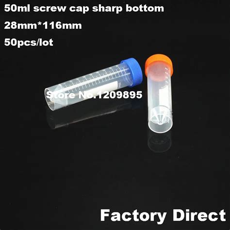 50pcs Lot 50ml Plastic Centrifuge Tube Screw Cap Test Tubing Vial Clear Pp Container Laboratory