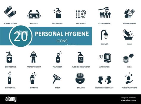 Symbol für persönliche Hygiene Enthält editierbare Symbole für