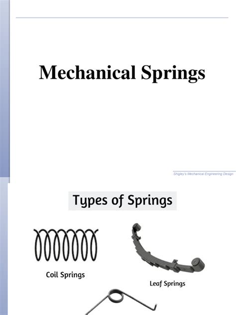 Mechanical Springs | PDF | Strength Of Materials | Stress (Mechanics)