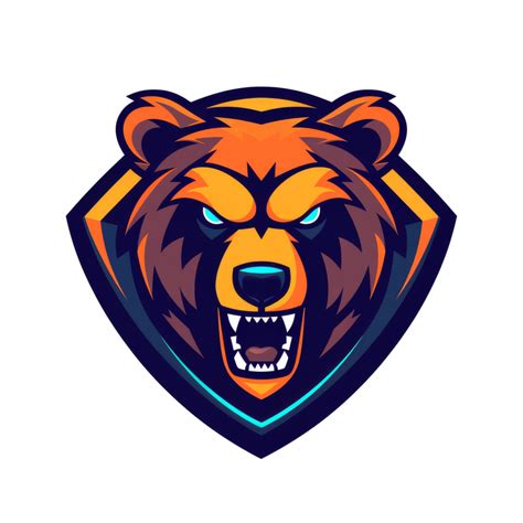 Fierce Bear Mascot With A Fiery Glare 44774450 Png